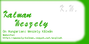 kalman weszely business card