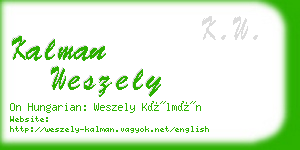 kalman weszely business card